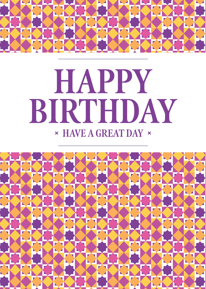 Geometric Pattern Birthday - Sherbet Lemon