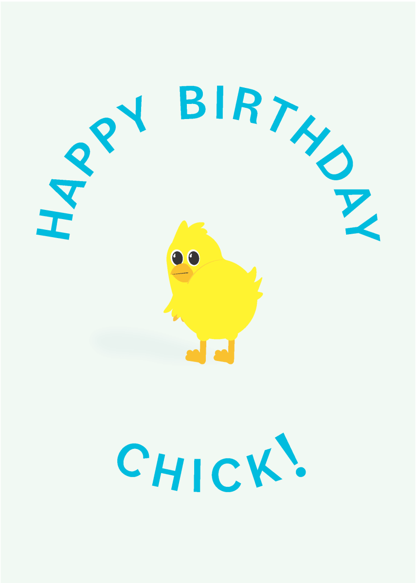Happy Birthday Chick - Sherbet Lemon