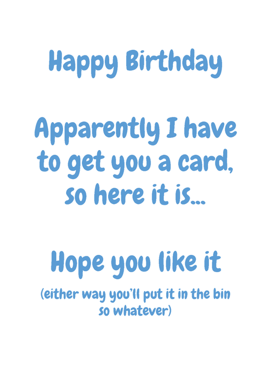 Apparently I have to get you a Card - Sherbet Lemon
