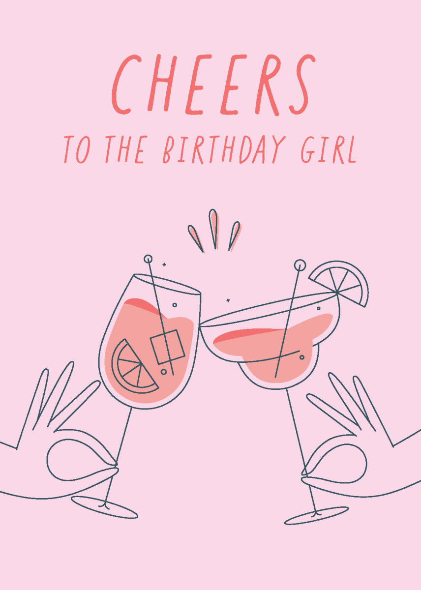 Cheers Birthday Girl - Sherbet Lemon