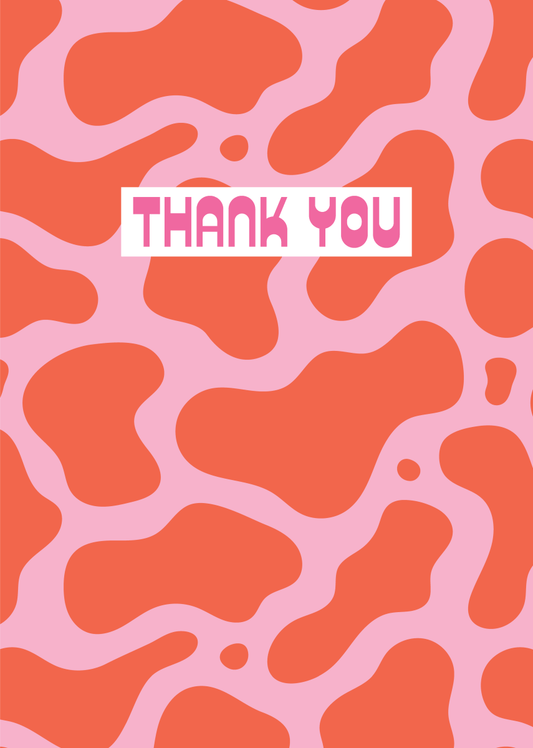 Cow Print Thank You - Sherbet Lemon