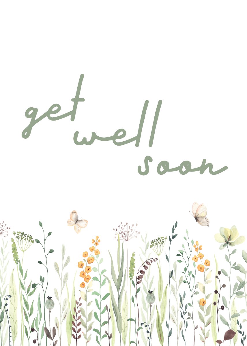 Floral Get Well Soon - Sherbet Lemon