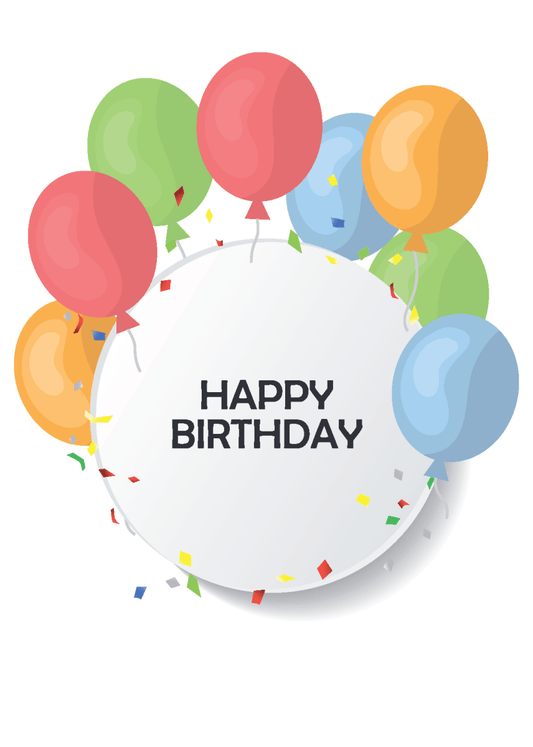 Happy Birthday Balloons - Sherbet Lemon