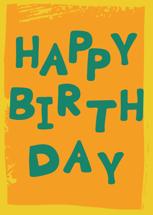 Happy Birthday Block - Sherbet Lemon