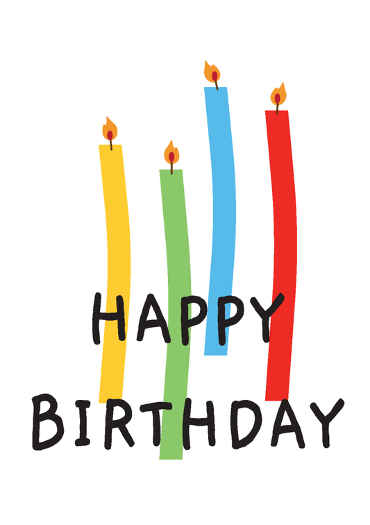 Happy Birthday Candles - Sherbet Lemon