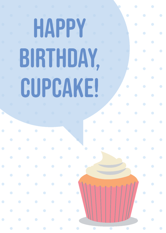 Happy Birthday Cupcake - Sherbet Lemon