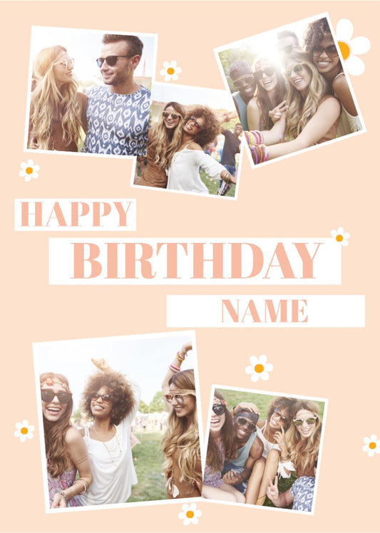 Happy Birthday Daisies - Sherbet Lemon