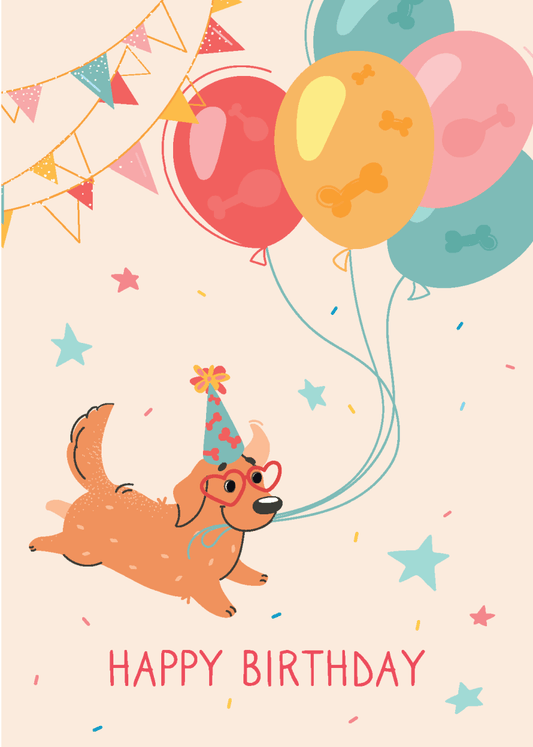 Happy Birthday Dog - Sherbet Lemon