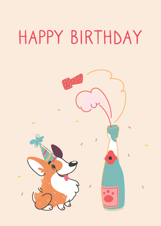 Happy Birthday Doggy - Sherbet Lemon