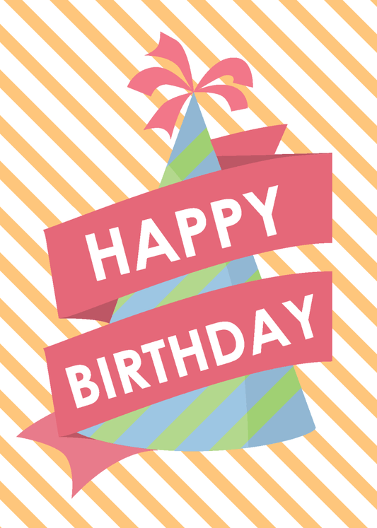 Happy Birthday Hat - Sherbet Lemon