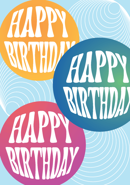 Happy Birthday Spheres - Sherbet Lemon
