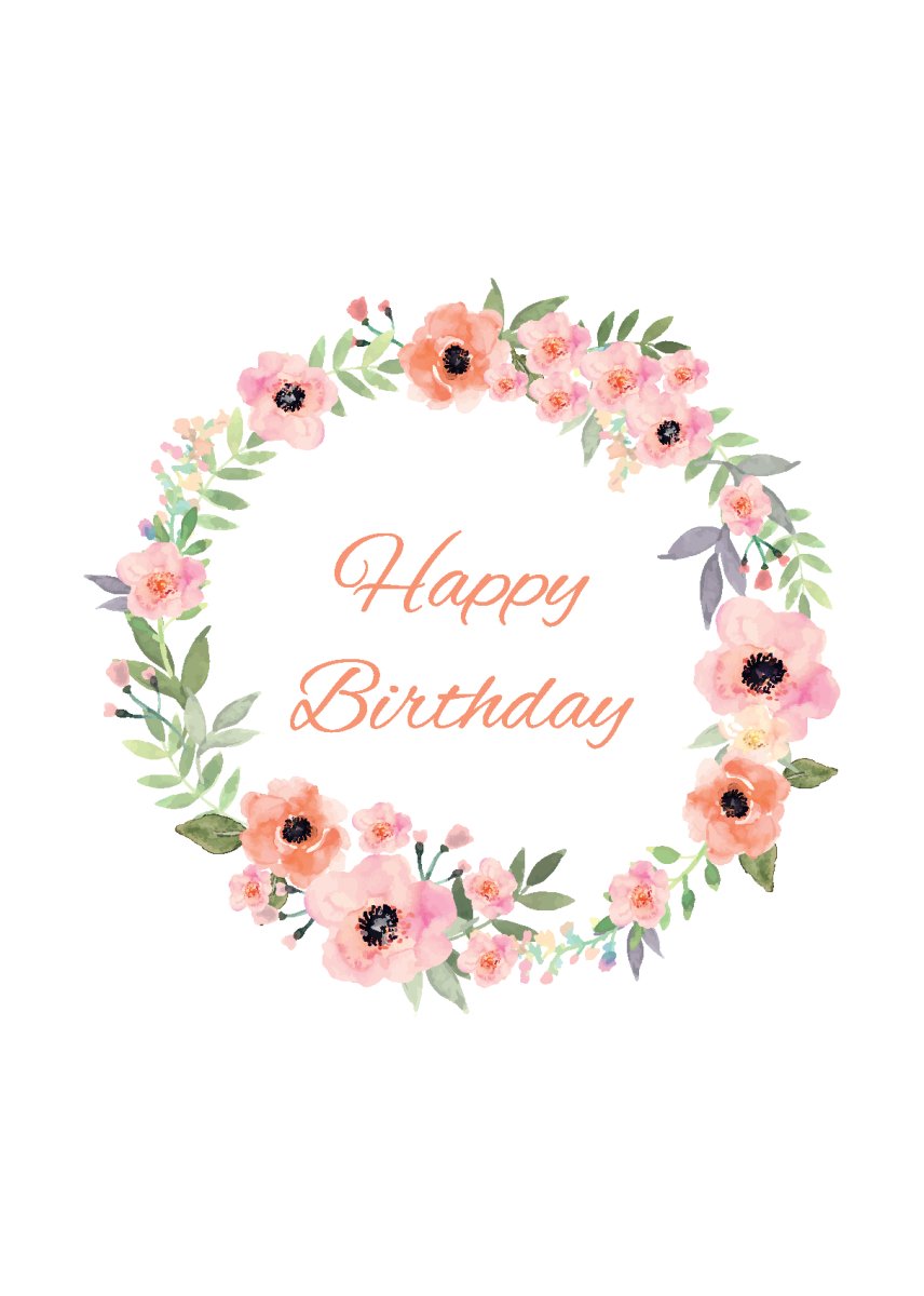 Happy Birthday Wreath - Sherbet Lemon
