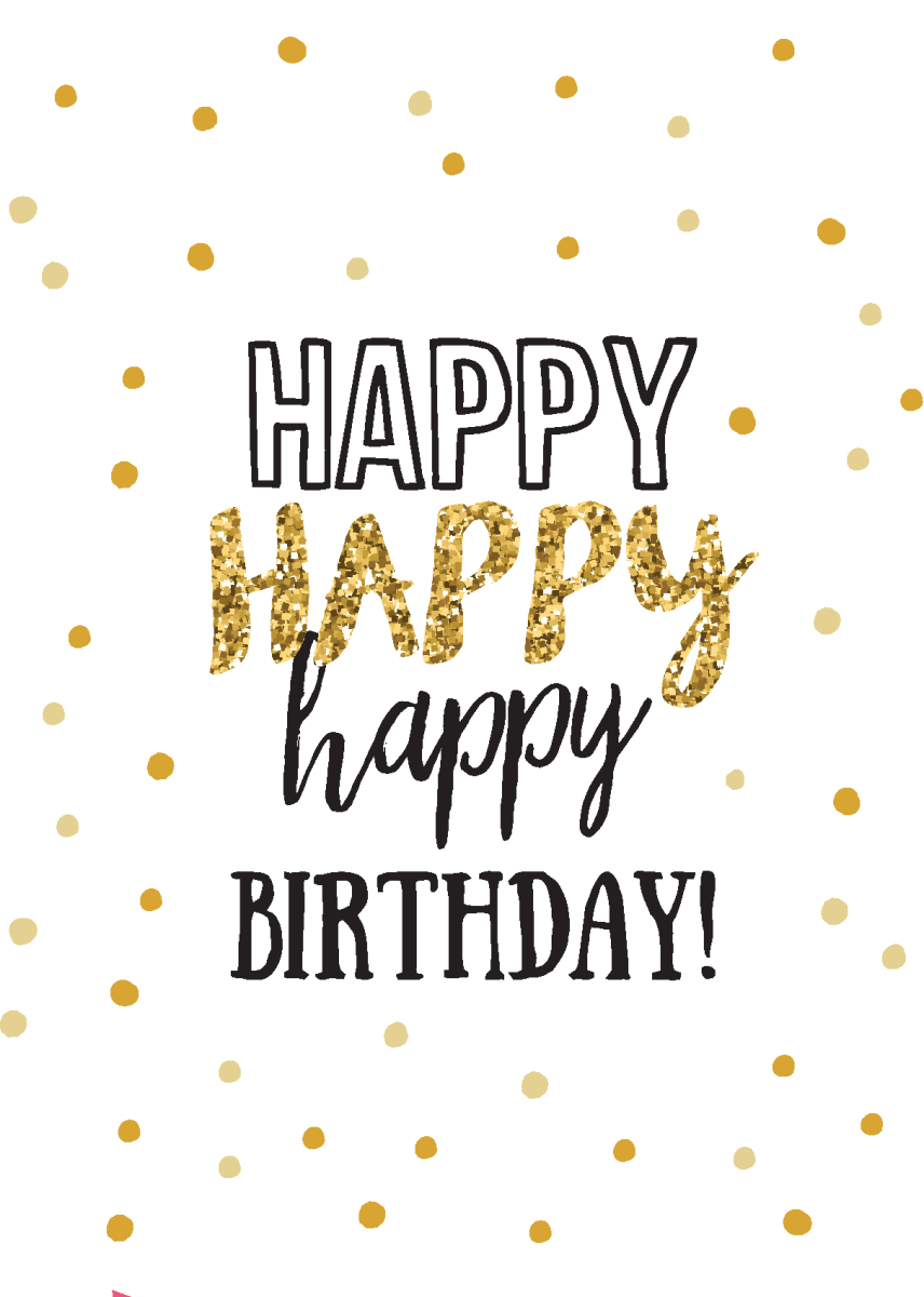 Happy Happy Happy Birthday - Sherbet Lemon