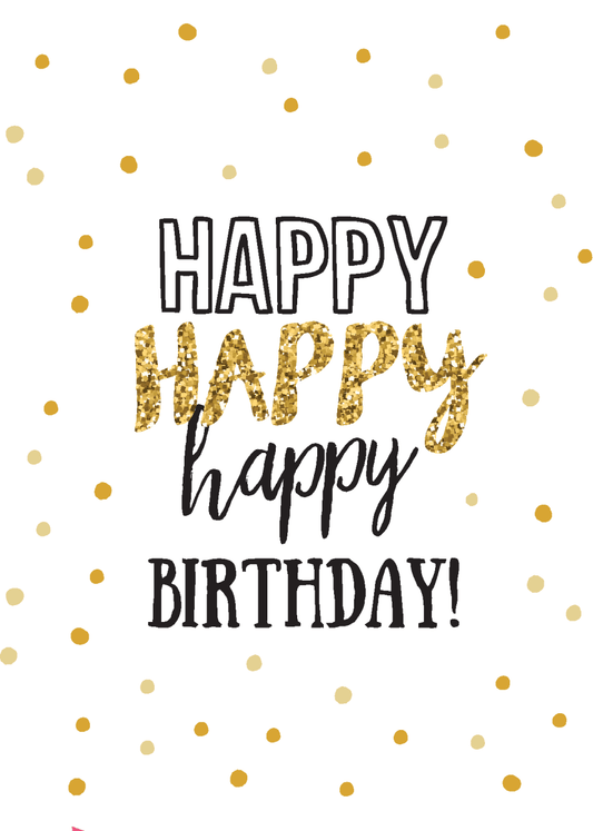 Happy Happy Happy Birthday - Sherbet Lemon