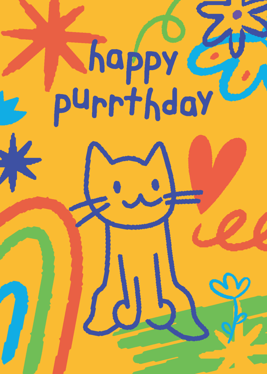 Happy Purrthday - Sherbet Lemon