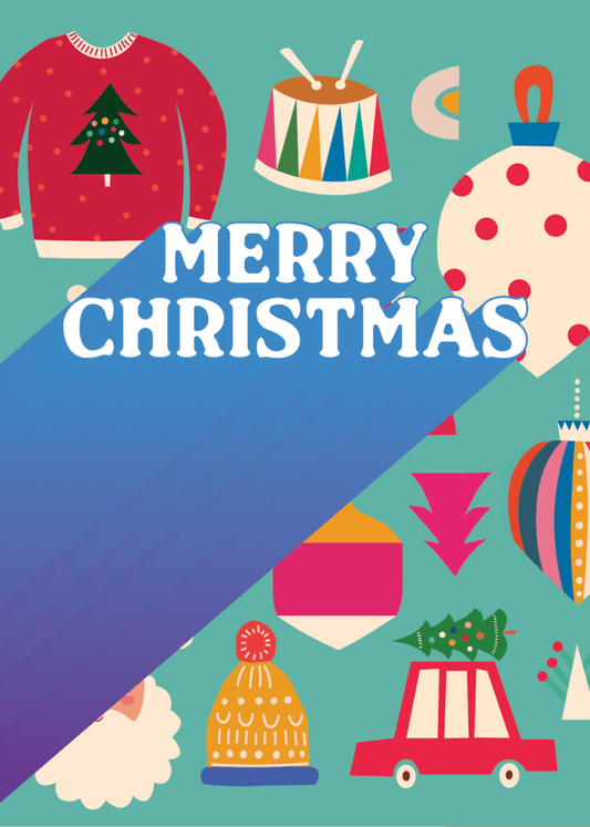 Merry Christmas Pattern - Sherbet Lemon