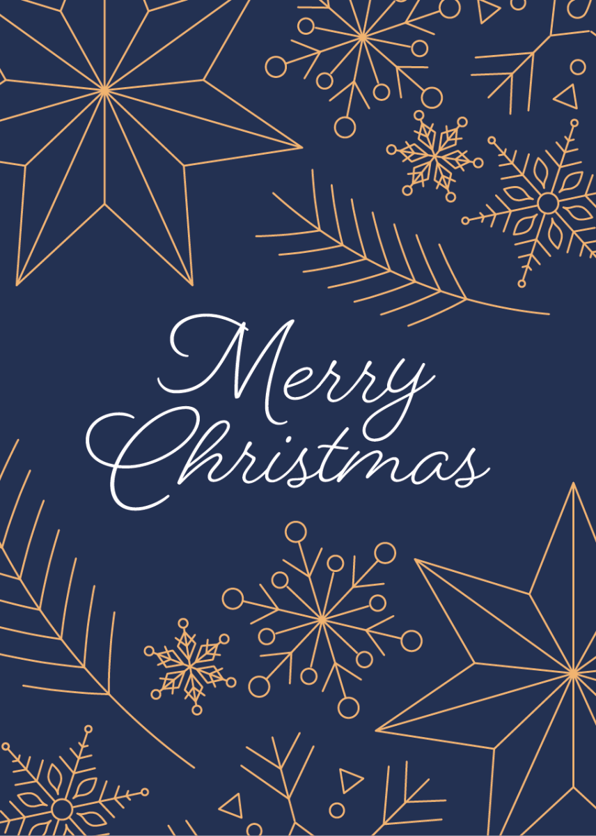 Merry Christmas Snowflake - Sherbet Lemon