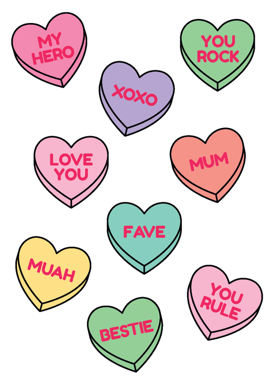 Mum's Love Hearts - Sherbet Lemon