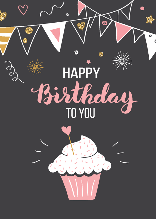 Pink Birthday Cupcake - Sherbet Lemon