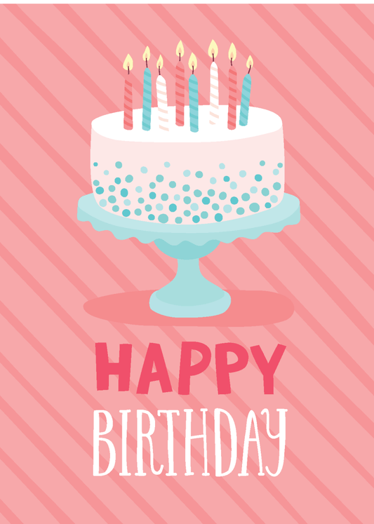 Stripy Birthday Cake - Sherbet Lemon